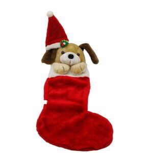 Geppeddo Puppy Dog Christmas Stocking  Eyes 16" Stuffed Animal Plush